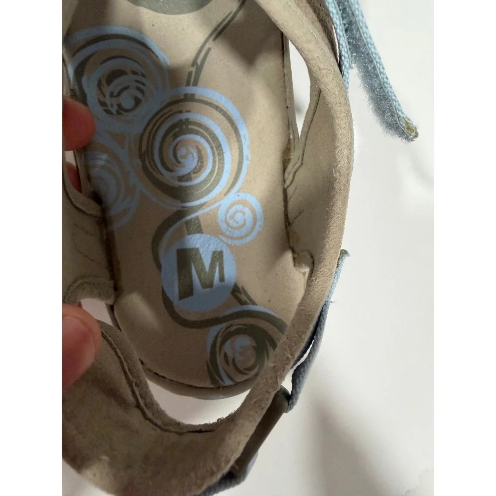Merrell Siren Cassia Brindle Suede Vibram Hiking Sandals Womens 7.5 Brown Blue